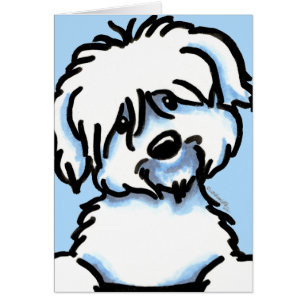 White Coton de Tulear Face Cards