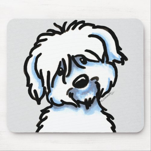 White Coton of Tulear Face Mouse Pad