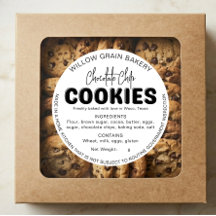 White Cottage Law Cookie Ingredient List Sticker