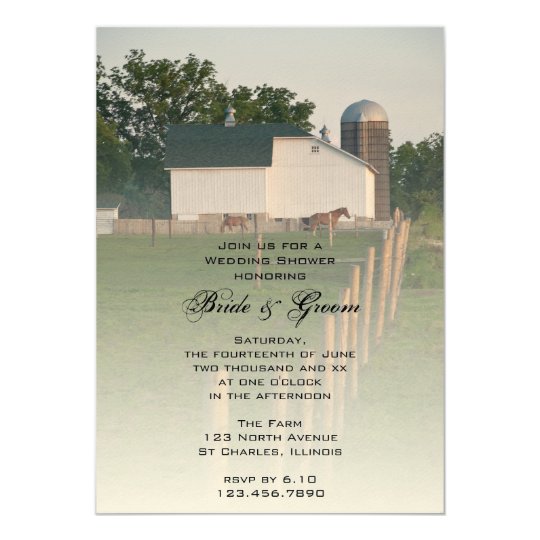 White Country Barn Wedding Shower Invitation | Zazzle.com