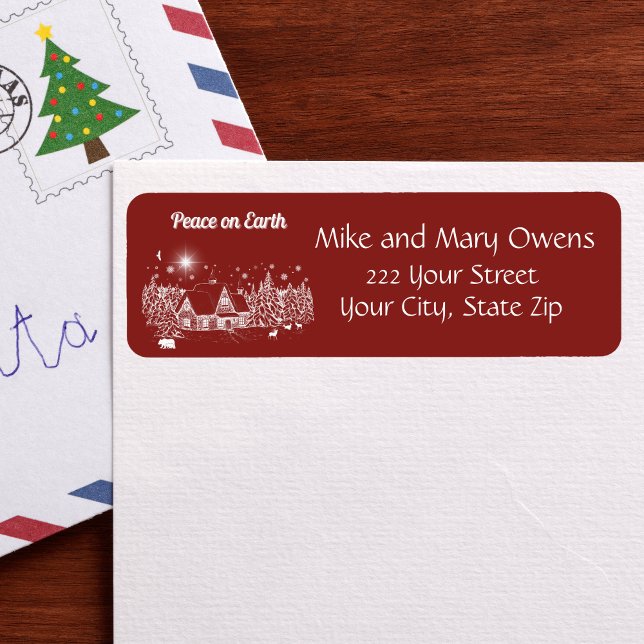 White Country Christmas Peace on Earth  Label (Creator Uploaded)