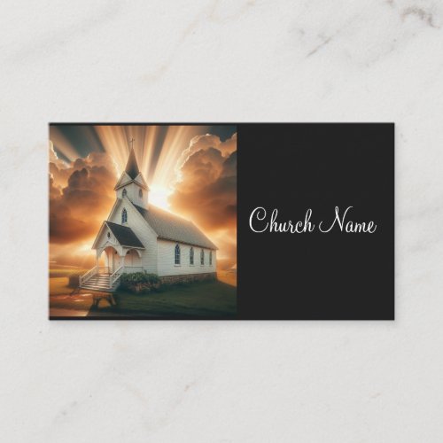 White Country Church Religious Business Card