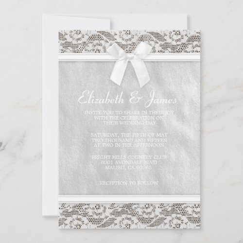 White Country Lace Wedding invitations
