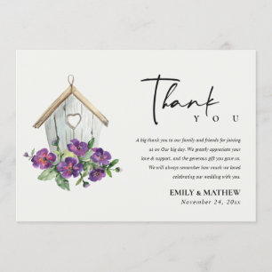 WHITE COUNTRY RUSTIC FLORAL BIRDHOUSE WEDDING INVITATION