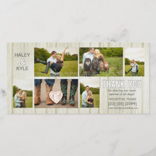 White Country Wedding Thank You Photo Cards