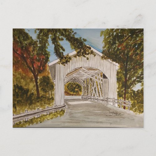 White Covered Bridge Postcard