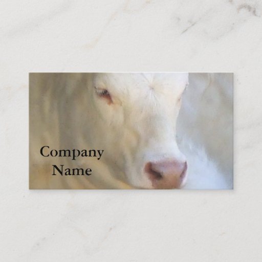 Customizable White Cow Business Cards