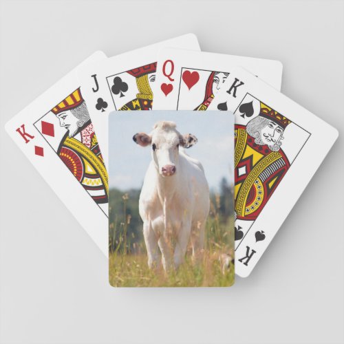 White Cow in the Pasture Poker Cards