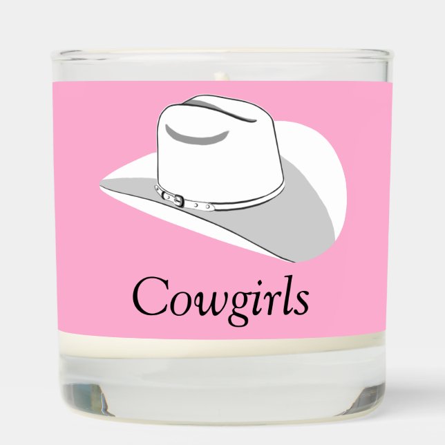 White cowboy hat  scented candle (Right)