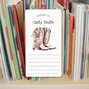 White Cowgirl Boots with Flowers property of Label