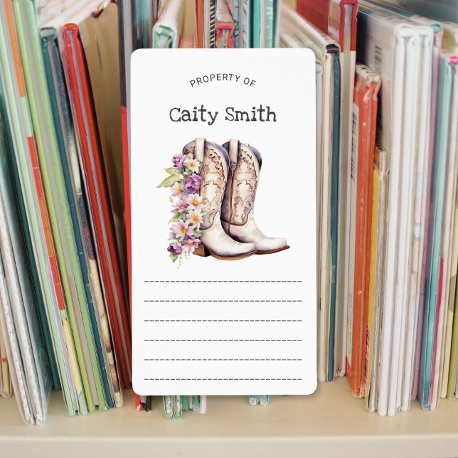 White Cowgirl Boots with Flowers property of  Label (Creator Uploaded)