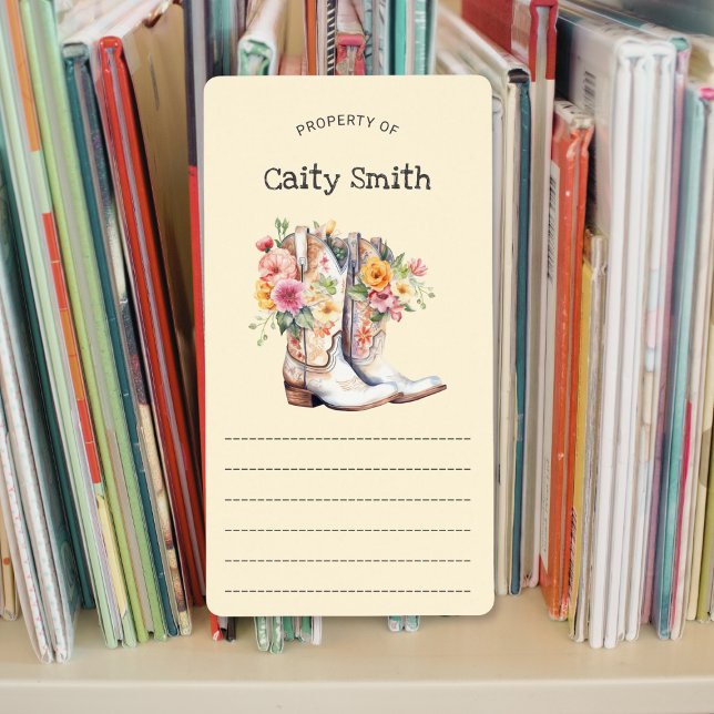 White Cowgirl Boots with Flowers property of  Label (Creator Uploaded)