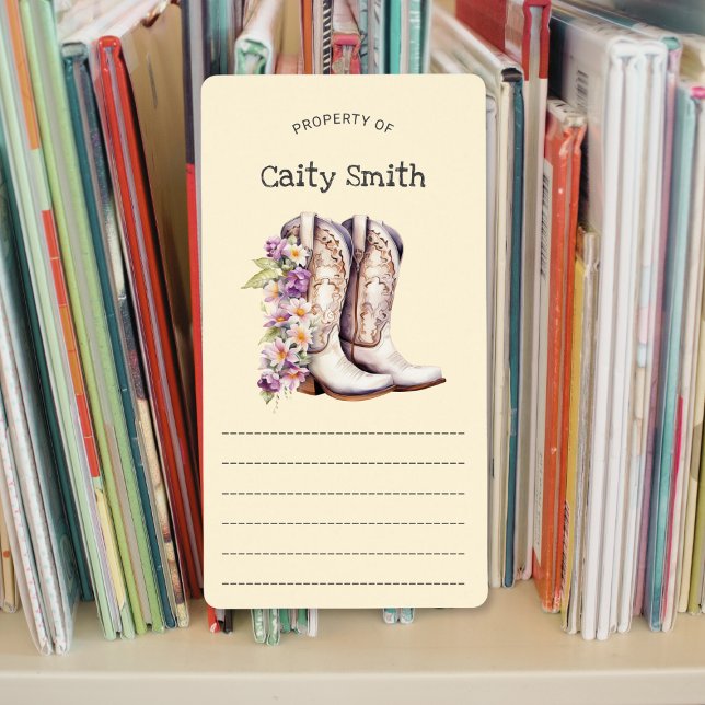 White Cowgirl Boots with Flowers property of  Label (Creator Uploaded)