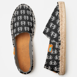 White Crab Pattern Espadrilles