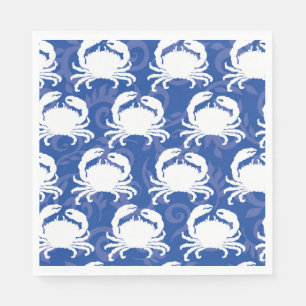 White Crabs on Navy Crabfest Napkins