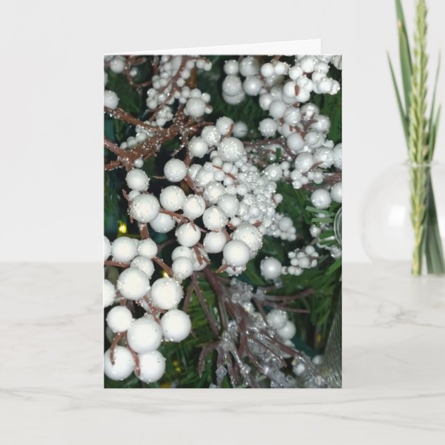 White Cranberry Christmas Card (Front)