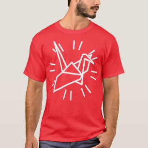 White Crane and Lines T-Shirt