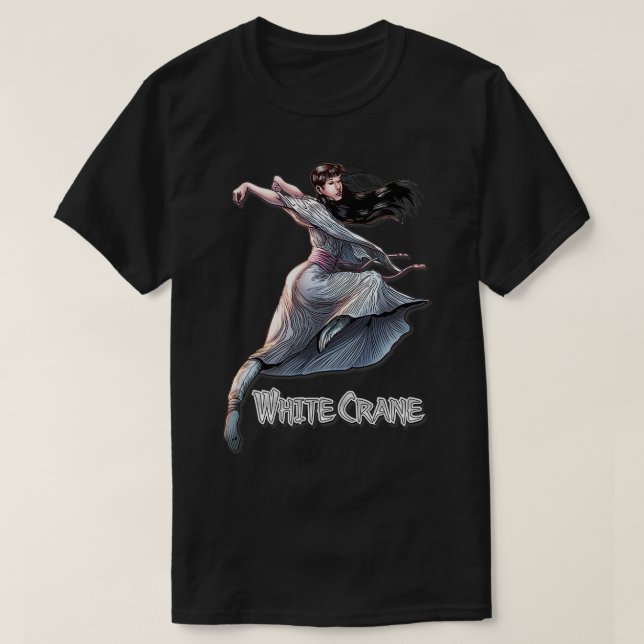 White Crane kung fu T-Shirt (Design Front)