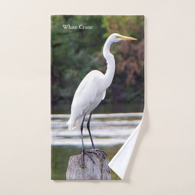 White Crane towel set (Hand Towel)