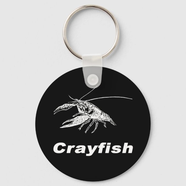 white crawfish (Black scenery) Keychain (Front)