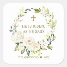 Personalized Easter Sticker Labels Details about   Easter Stickers He Is Risen Pink 