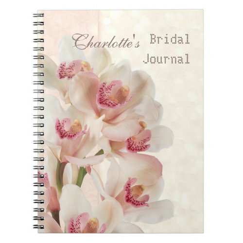 White cream orchids in full bloom Bridal Shower Notebook