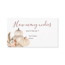White Cream Pumpkin Rustic Floral How Many Undies Enclosure Card