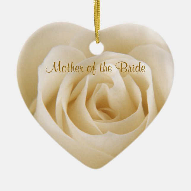 White cream rose Mother of the Bride Ornament (Front)