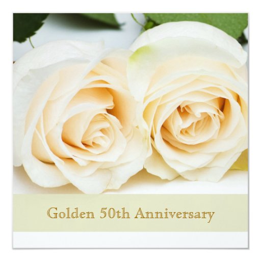 White cream roses, 50th Wedding Anniversary Card | Zazzle