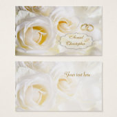 White cream Roses Wedding Gift/tag (Front & Back)