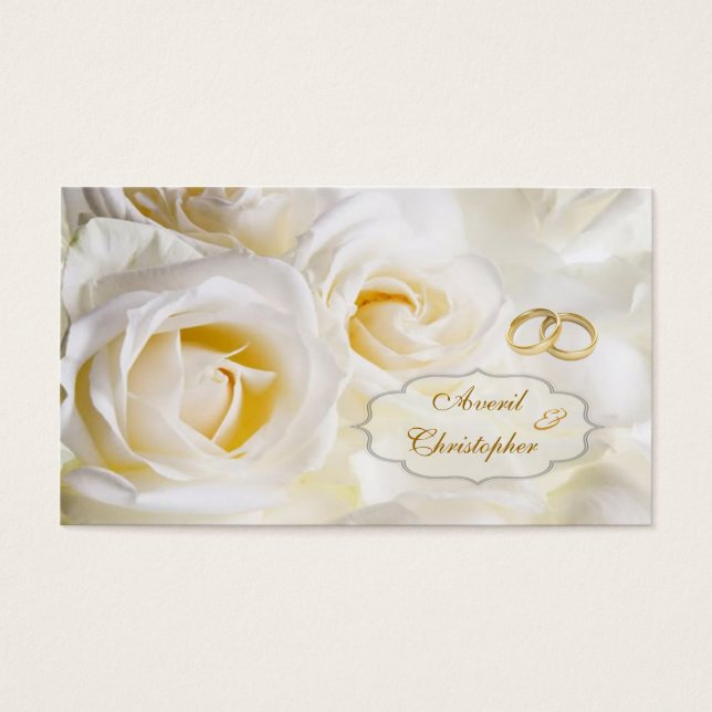 White cream Roses Wedding Gift/tag (Front)