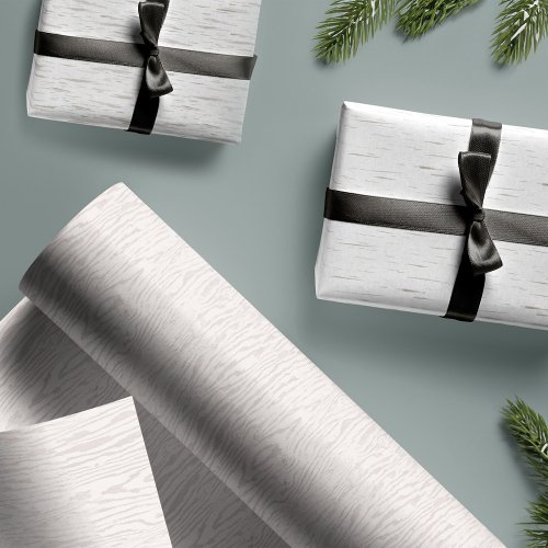 White  Cream Rustic Natural Birch Bark Texture Wrapping Paper Sheets