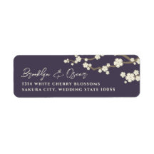 White Cream Sakura Cherry Blossoms Asian Wedding