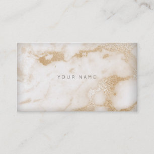 White Creamily Ivory Gold Beige Marble Vip Business Card