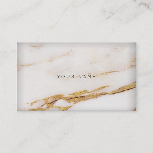 White Creamy Foxier Sepia Gold Gray Marble Vip Business Card (Front)