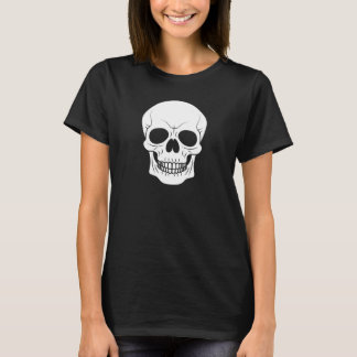 White Creepy Skull Silhouette Simple Halloween T-Shirt