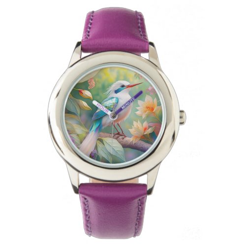 White Crested Iridescent Teal Wing Fantasy Bird Watch