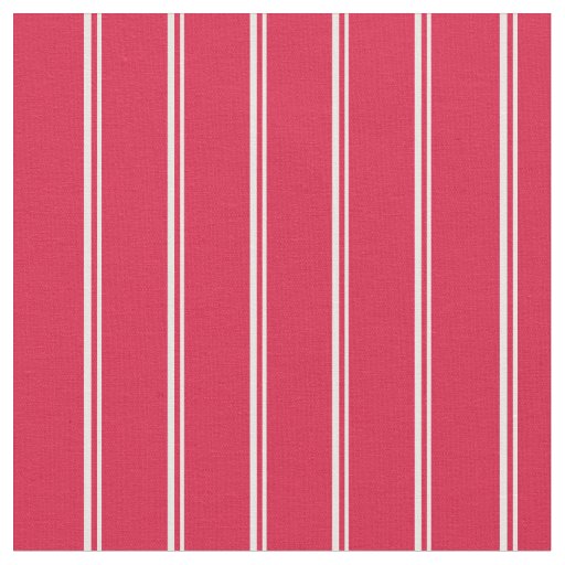 White & Crimson Pattern of Stripes Fabric