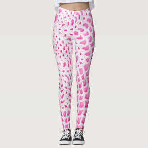 White Crochet on Pink Leggings