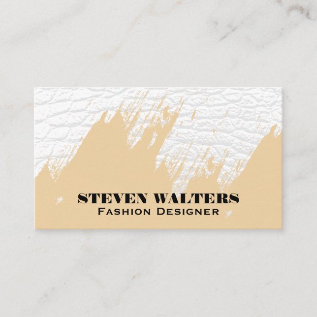 White Crocodile Leather | Brushed Texture Business Card (Front)