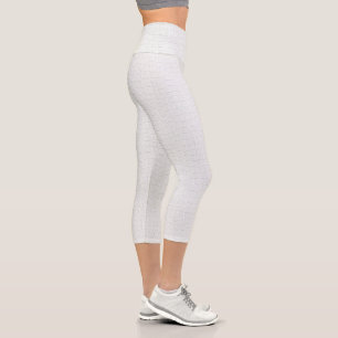 White Crocodile Skin Print Capri Leggings