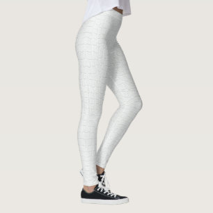White Crocodile Skin Print Leggings