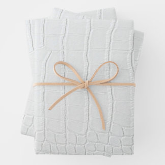 White Crocodile Skin Print New Wrapping Paper Sheets