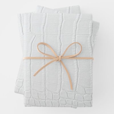 White Crocodile Skin Print New Wrapping Paper Sheets
