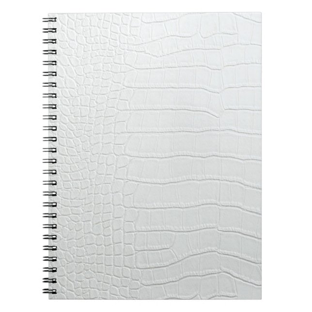 White Crocodile Skin Print Photo Notebook (Front)
