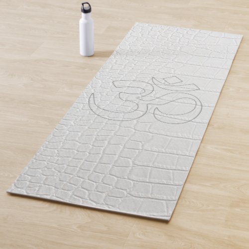 White Crocodile Skin Print Yoga Mat