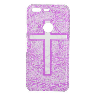 WHITE CROSS HIGHLIGHTED IN PINK UNCOMMON GOOGLE PIXEL CASE