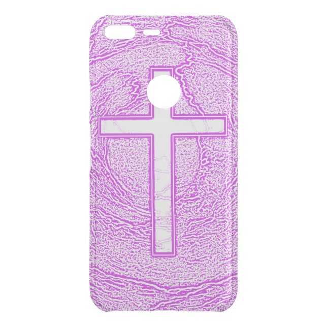 WHITE CROSS HIGHLIGHTED IN PINK UNCOMMON GOOGLE PIXEL XL CASE (Back)