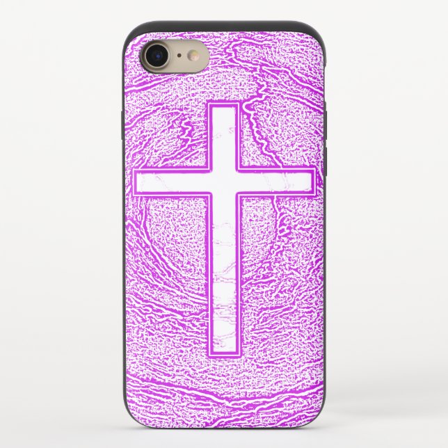 WHITE CROSS HIGHLIGHTED IN PINK UNCOMMON iPhone CASE (Back)