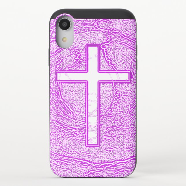 WHITE CROSS HIGHLIGHTED IN PINK UNCOMMON iPhone CASE (Back)